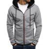 Sweat-shirt Décontracté Zippé Motif de Lettre - Gris Clair L