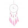 Attrape-Rêve Plume Croissant Lumières LED à Frange - Rose Cochon 