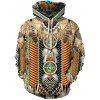 Sweat à Capuche Ethnique Tribal Imprimé avec Poche - multicolor S