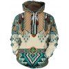 Sweat à Capuche Ethnique Plume Imprimée avec Poche - multicolor 2XL
