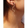 Boucles d'Oreilles Motif Serpent Gaugré Ornées de Strass Style Steampunk - Or 