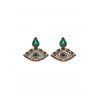 Boucles d'Oreilles Œil en Fausse Gemme avec Strass - Or 