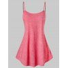 Plus Size Lace Sheer Tank Top and Cami Tunic Top Set - VALENTINE RED 4X