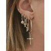 Boucles d'Oreilles Corne de Croix et de Taureau 5 Pièces - Or 