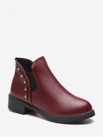 Studded Leather Chelsea Ankle Boots