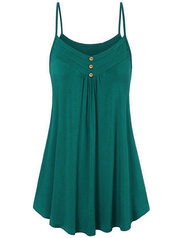 Haut à Bretelle avec Boutons - Turquoise Foncée 3XL