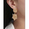 Boucles d'Oreilles Disque en Fausse Perle - Or 