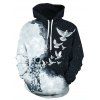 Sweat à Capuche Motif d'Astronaute avec Poche Design - Noir 2XL