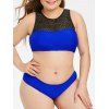 Bikini en Ensemble en Dentelle Insérée Grande Taille - Bleu Myrtille 4X