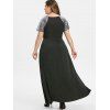 Plus Size Sequin Crossover Maxi Party Dress - BLACK L
