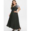 Plus Size Sequin Crossover Maxi Party Dress - BLACK L