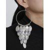 Boucles d'Oreilles Cercle au Crochet à Paillettes en Alliage - Argent 