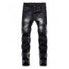 Casual Printed Zipper Fly Jeans - BLACK 36