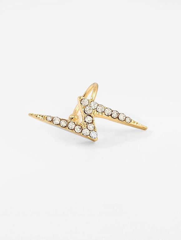 Manchette d'Oreille Motif Lune et Foudre en Strass - Or LIGHTNING