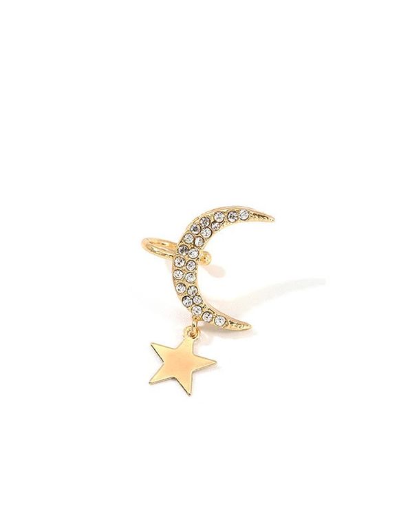 Manchette d'Oreille Motif Lune et Foudre en Strass - Or MOON