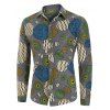 Chemise Ethnique Ronde Graphique Abstraite à Manches Longues - multicolor 2XL