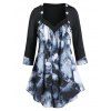 T-shirt Tunique Fleuri Imprimé Grande Taille - Noir 5X