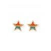 Boucles d'Oreilles Etoile en Couleur Arc-en-ciel avec Strass - multicolor 