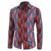 Chemise Boutonnée Ethnique Feuille Imprimée - multicolor 3XL