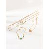 Ensemble de Bracelet Ethnique Géométrique en Fausse Gemme 5 Pièces - Or 