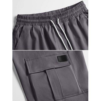 Solid Color Pocket Casual Jogger Pants
