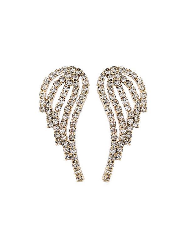 Boucles d'Oreilles Aile avec Strass - Or 