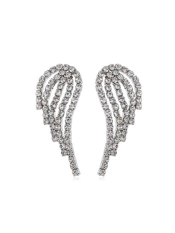 Boucles d'Oreilles Aile avec Strass - Argent 