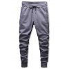 Pantalon de Jogging Décontracté Contrasté Jointif à Cordon - Gris Carbone XS
