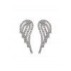 Boucles d'Oreilles Aile avec Strass - Argent 