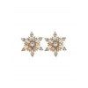 Boucles d'Oreilles Flocon de Neige Evidées avec Strass - Or 