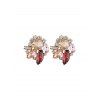 Boucles d'Oreilles Fleuries Colorées avec Strass - multicolor B 