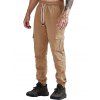 Solid Color Pocket Casual Jogger Pants - CAMEL BROWN L
