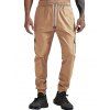 Solid Color Pocket Casual Jogger Pants - CAMEL BROWN L