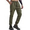 Solid Color Pocket Casual Jogger Pants - ARMY GREEN XS