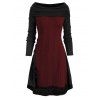 Tricot Long à Col Bénitier à Lacets - Rouge Vineux 3XL