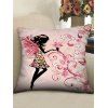 Housse de Coussin Décorative Motif Elfe et Fleurs pour la Saint-Valentin - multicolor C 