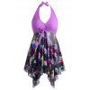 Maillot de Bain Tankini Mouchoir Etoile et Cheval en Maille de Grande Taille - Pourpre 3X