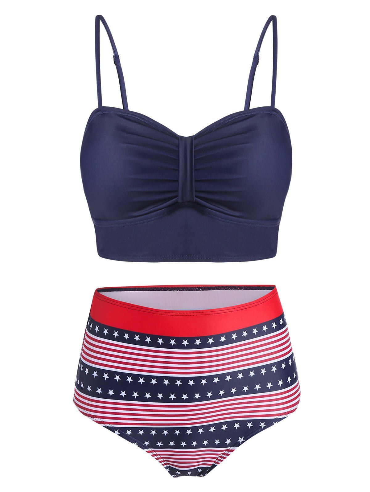 high waisted american flag bathing suit