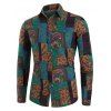 Chemise Ethnique Fleurie en Lin à Manches Longues - multicolor 3XL