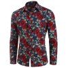 Chemise Longue Boutonnée à Imprimé Fleurie - Cadetblue 2XL