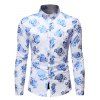 Chemise Décontractée Boutonnée Dorée Fleurie - Blanc M