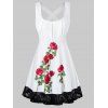 Débardeur Panneau en Dentelle Motif Fleuri Grande-Taille - Blanc 2X