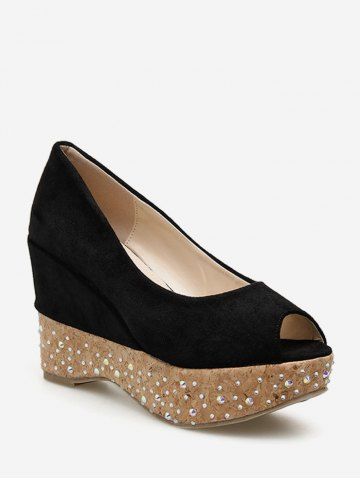 Peep Toe Suede High Platform Shoes