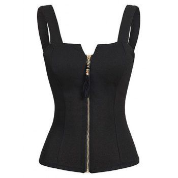 Image of Bowknot Back Zip Front Tank Top