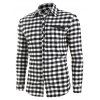 Chemise Décontractée à Carreaux Boutonnée avec Fausse Poche - Noir XL