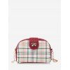 Sac à Bandoulière à Chaîne Motif à Carreaux avec Nœud Papillon - Rouge Vineux 