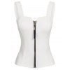 Débardeur Zip en Avant avec Nœud Papillon au Dos - Blanc 3XL