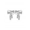 Boucles d'Oreilles Nœud Papillon avec Strass - Argent 