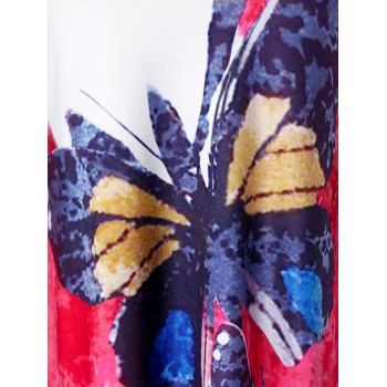 

Plus Size Asymmetric Butterfly Tie Dye Hollow Out Tee, Multicolor