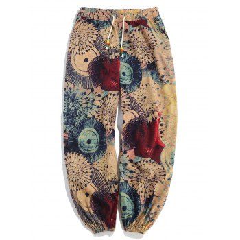 

Novelty Painting Print Casual Pants, Multicolor